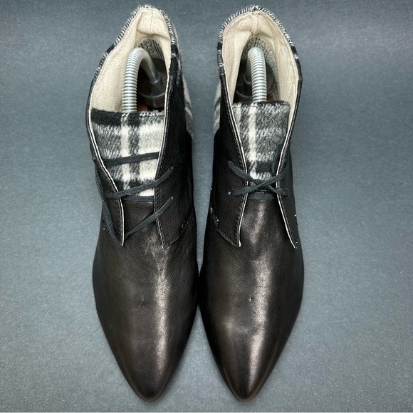 Matt Bernson Garcon Ankle Boot Booties Womens Black Plaid Mix Media Size 8 M - Picture 2 of 8